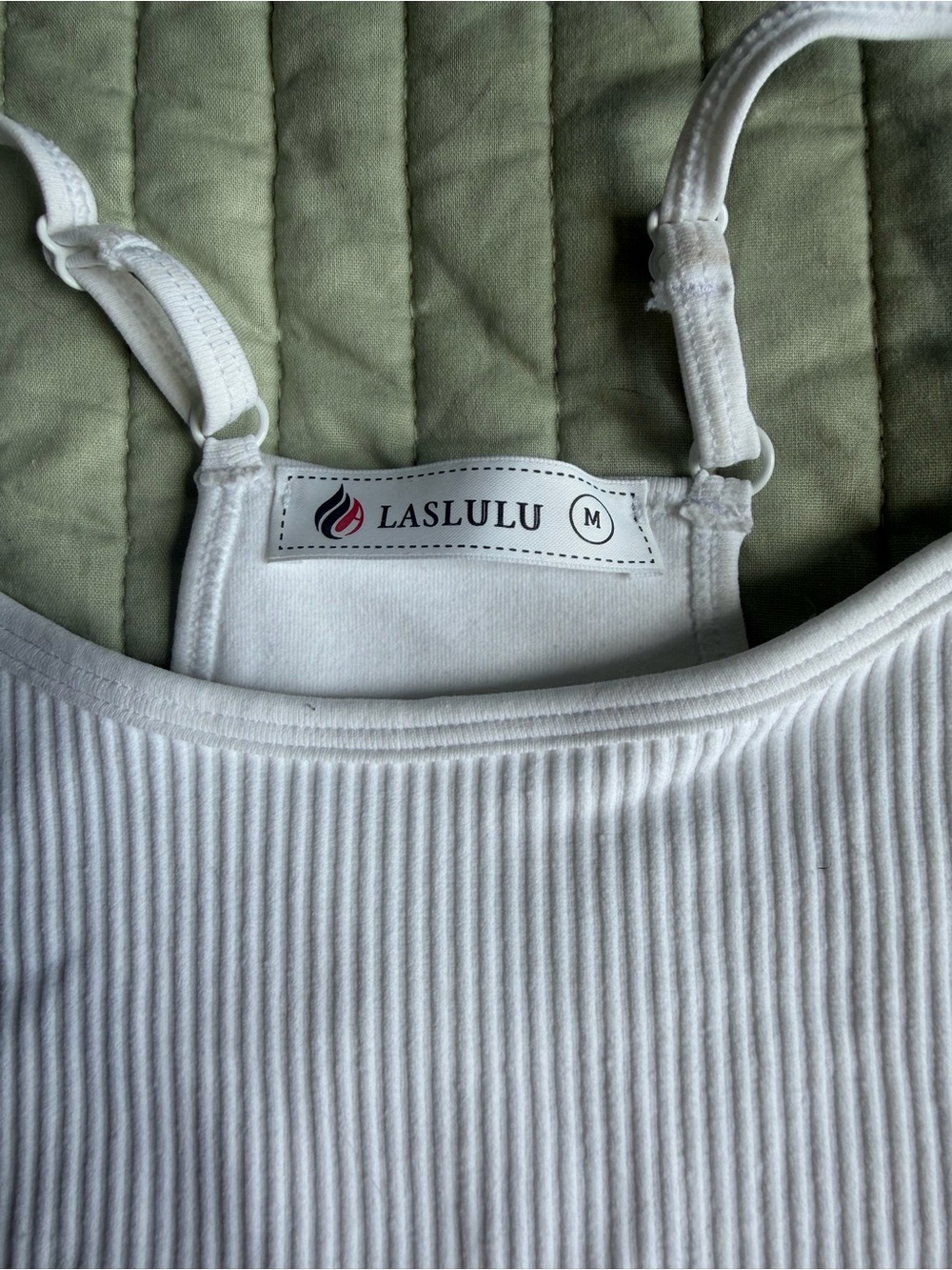 White ribbed athletic tank - Picture 3 of 4